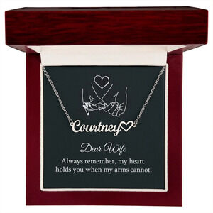 Always Remember Personalized Silver Tone Heart Name Necklace Custom Gift Lux